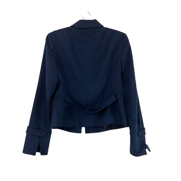 Akris Punto Wool Angora Navy Blue Blazer Jacket Size 6 Womens - Picture 5 of 7